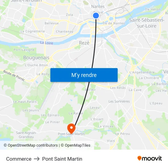 Commerce to Pont Saint Martin map