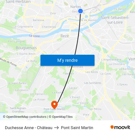 Duchesse Anne - Château to Pont Saint Martin map