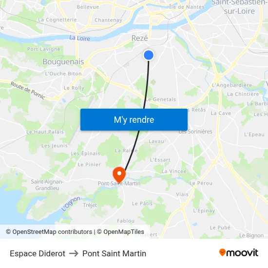 Espace Diderot to Pont Saint Martin map