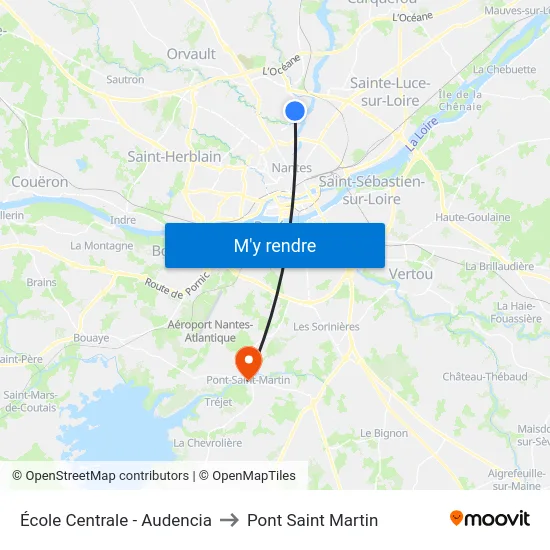 École Centrale - Audencia to Pont Saint Martin map