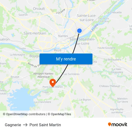 Gagnerie to Pont Saint Martin map