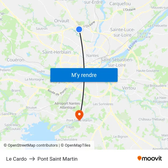 Le Cardo to Pont Saint Martin map