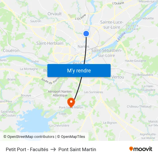 Petit Port - Facultés to Pont Saint Martin map