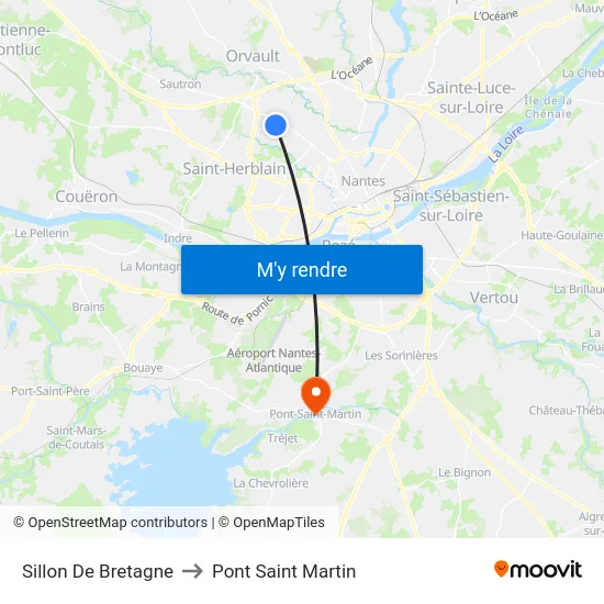 Sillon De Bretagne to Pont Saint Martin map