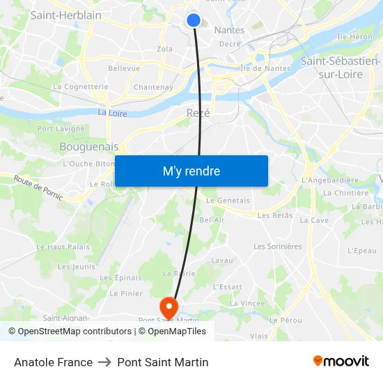 Anatole France to Pont Saint Martin map
