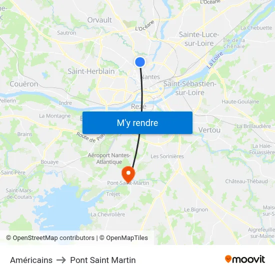 Américains to Pont Saint Martin map