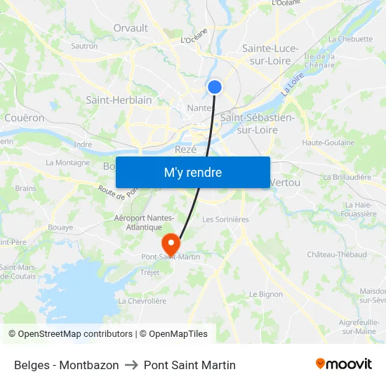 Belges - Montbazon to Pont Saint Martin map