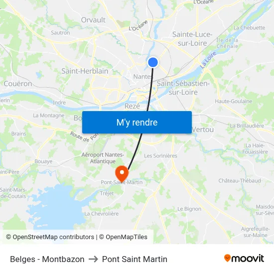 Belges - Montbazon to Pont Saint Martin map