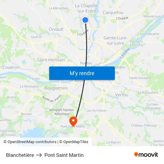 Blanchetière to Pont Saint Martin map