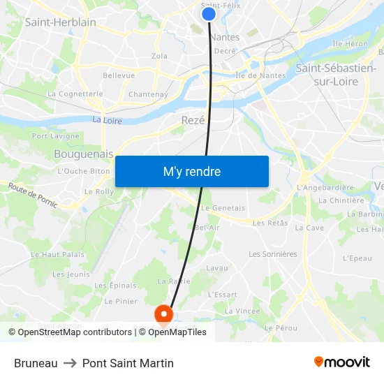 Bruneau to Pont Saint Martin map