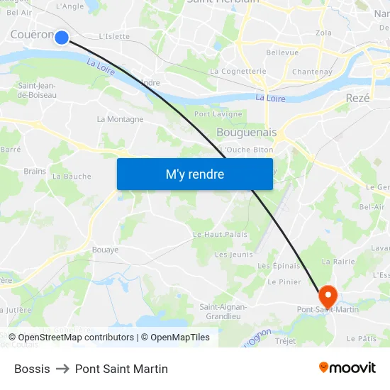 Bossis to Pont Saint Martin map
