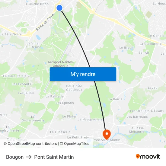Bougon to Pont Saint Martin map