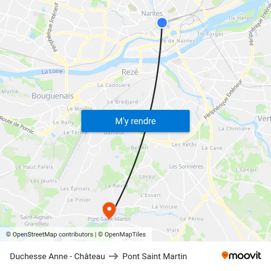 Duchesse Anne - Château to Pont Saint Martin map