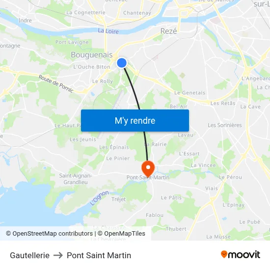 Gautellerie to Pont Saint Martin map