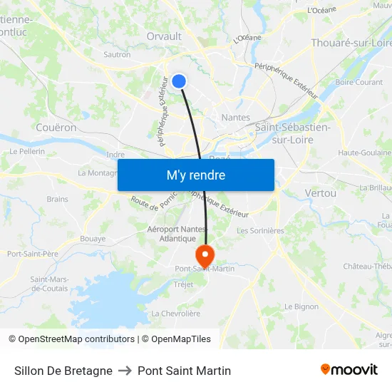 Sillon De Bretagne to Pont Saint Martin map