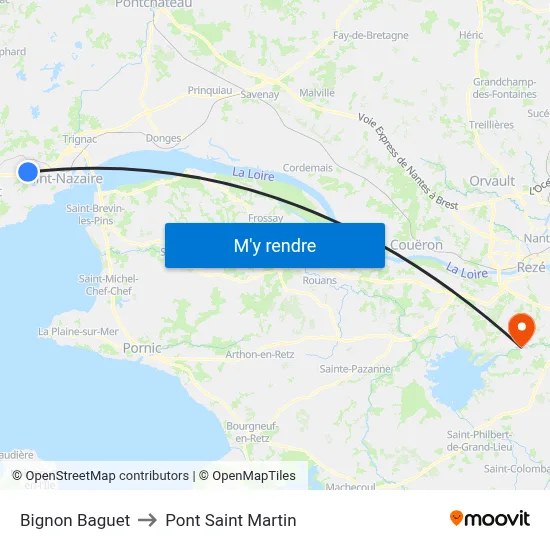 Bignon Baguet to Pont Saint Martin map