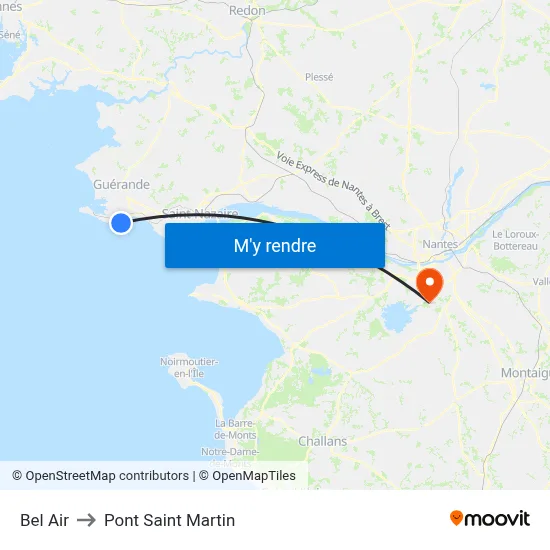 Bel Air to Pont Saint Martin map