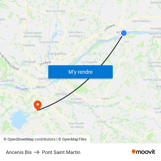 Ancenis Bis to Pont Saint Martin map