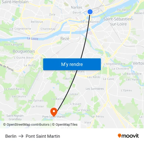 Berlin to Pont Saint Martin map