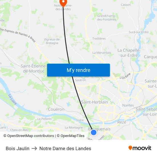 Bois Jaulin to Notre Dame des Landes map
