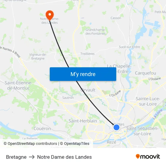 Bretagne to Notre Dame des Landes map