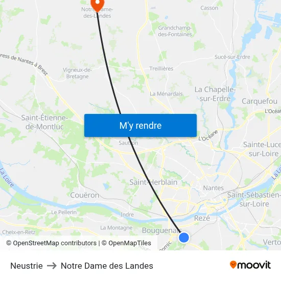 Neustrie to Notre Dame des Landes map