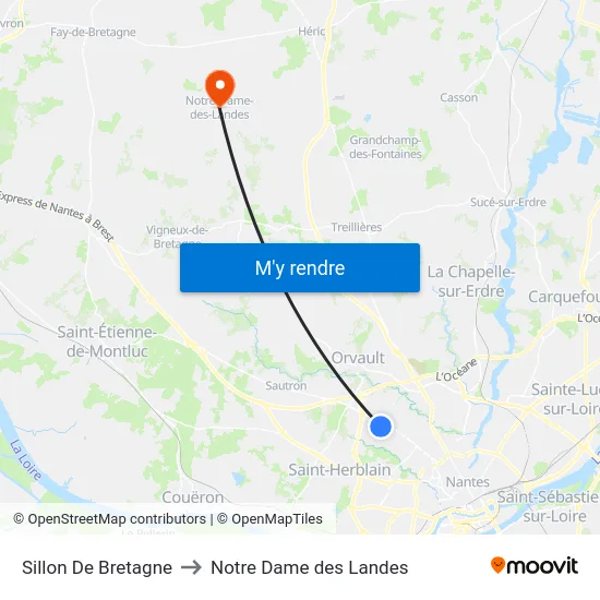 Sillon De Bretagne to Notre Dame des Landes map