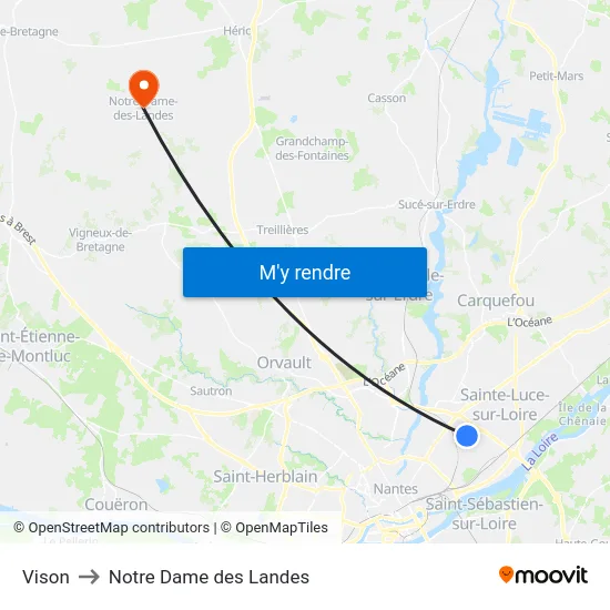 Vison to Notre Dame des Landes map