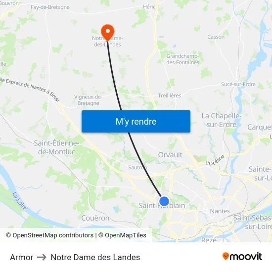 Armor to Notre Dame des Landes map