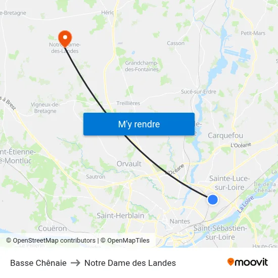 Basse Chênaie to Notre Dame des Landes map