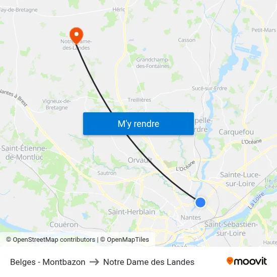Belges - Montbazon to Notre Dame des Landes map