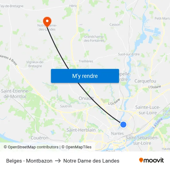 Belges - Montbazon to Notre Dame des Landes map