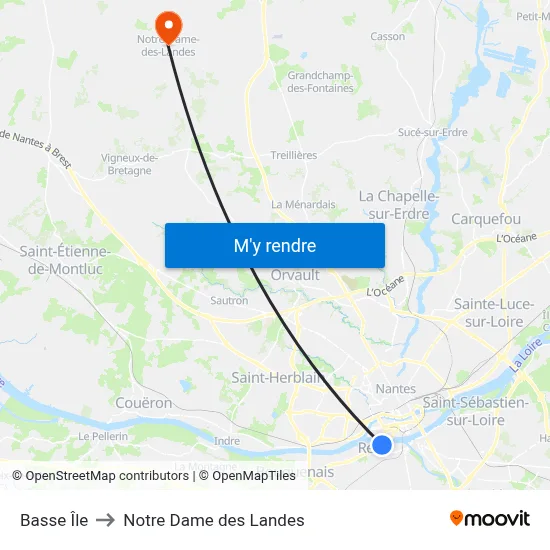 Basse Île to Notre Dame des Landes map