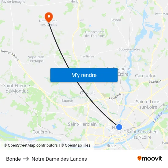 Bonde to Notre Dame des Landes map