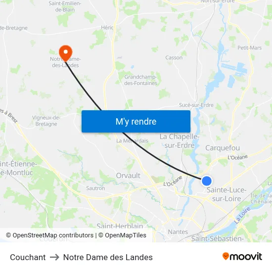 Couchant to Notre Dame des Landes map