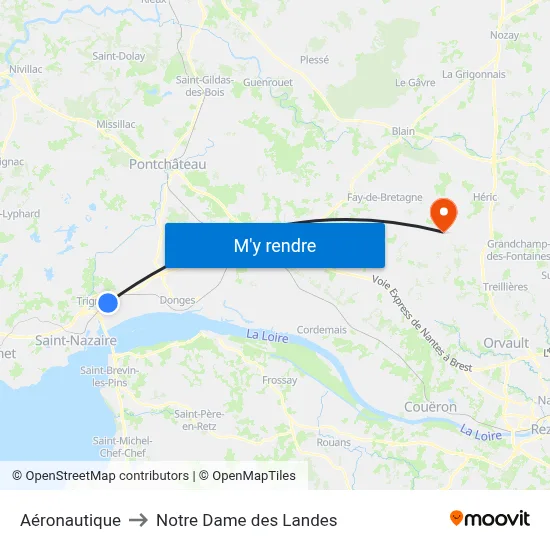 Aéronautique to Notre Dame des Landes map