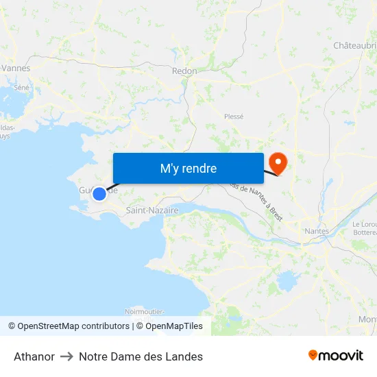 Athanor to Notre Dame des Landes map