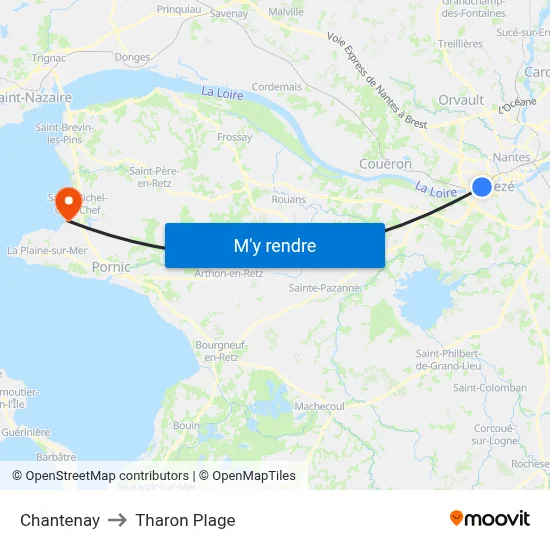 Chantenay to Tharon Plage map