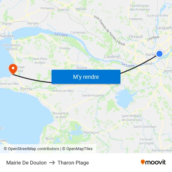 Mairie De Doulon to Tharon Plage map