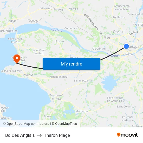 Bd Des Anglais to Tharon Plage map