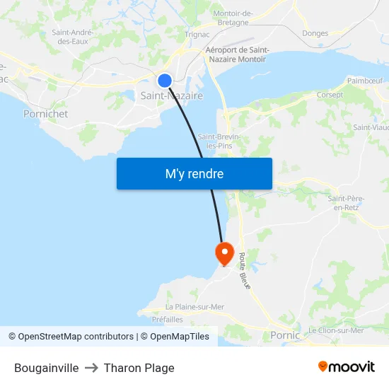Bougainville to Tharon Plage map