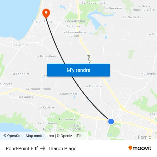 Rond-Point Edf to Tharon Plage map