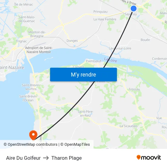 Aire Du Golfeur to Tharon Plage map