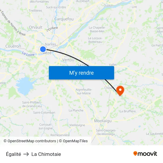Égalité to La Chimotaie map