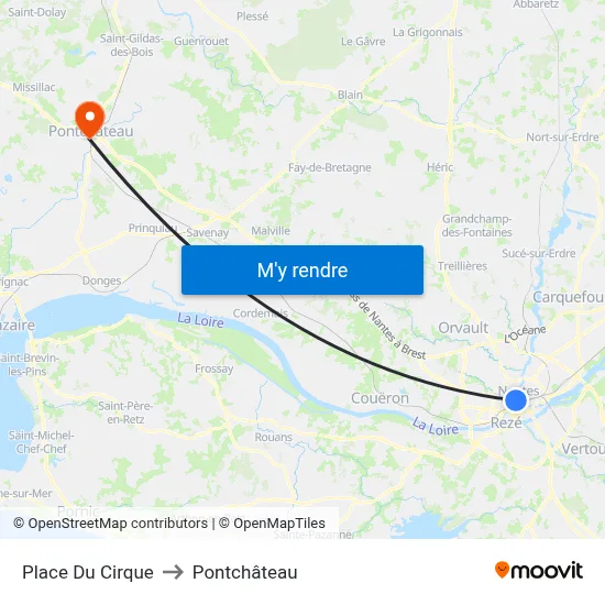 Place Du Cirque to Pontchâteau map