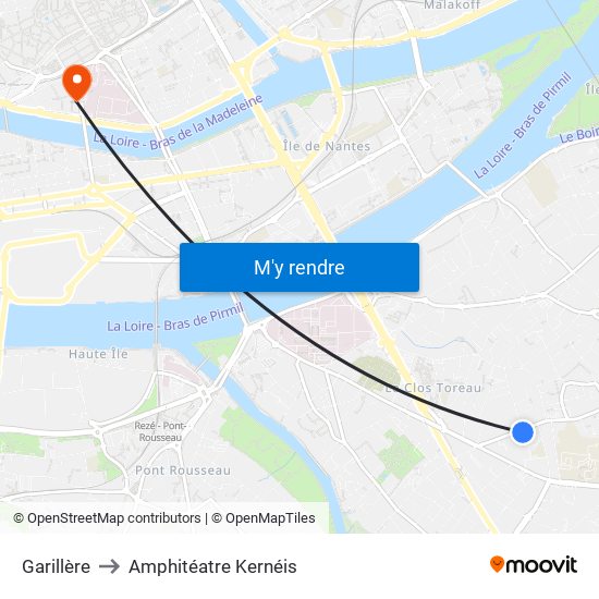 Garillère to Amphitéatre Kernéis map