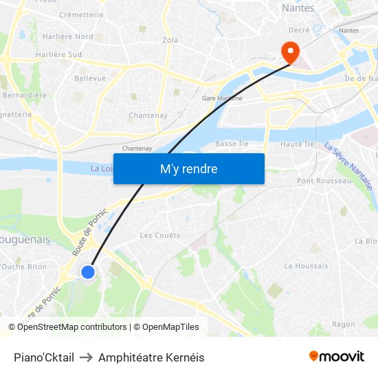Piano'Cktail to Amphitéatre Kernéis map