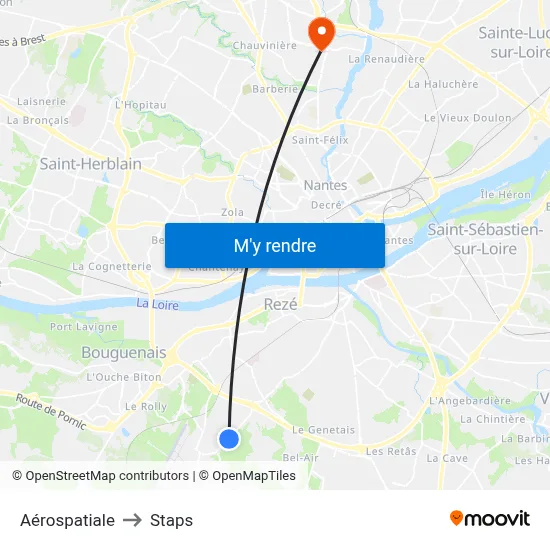 Aérospatiale to Staps map