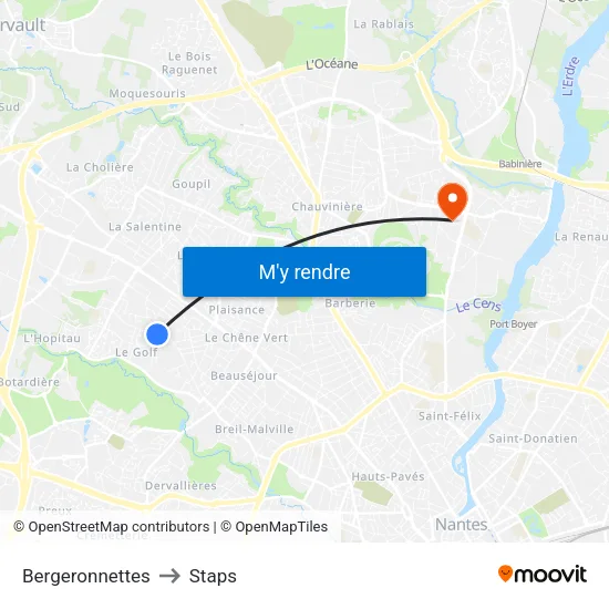 Bergeronnettes to Staps map