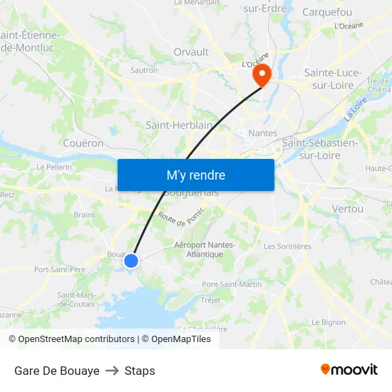 Gare De Bouaye to Staps map